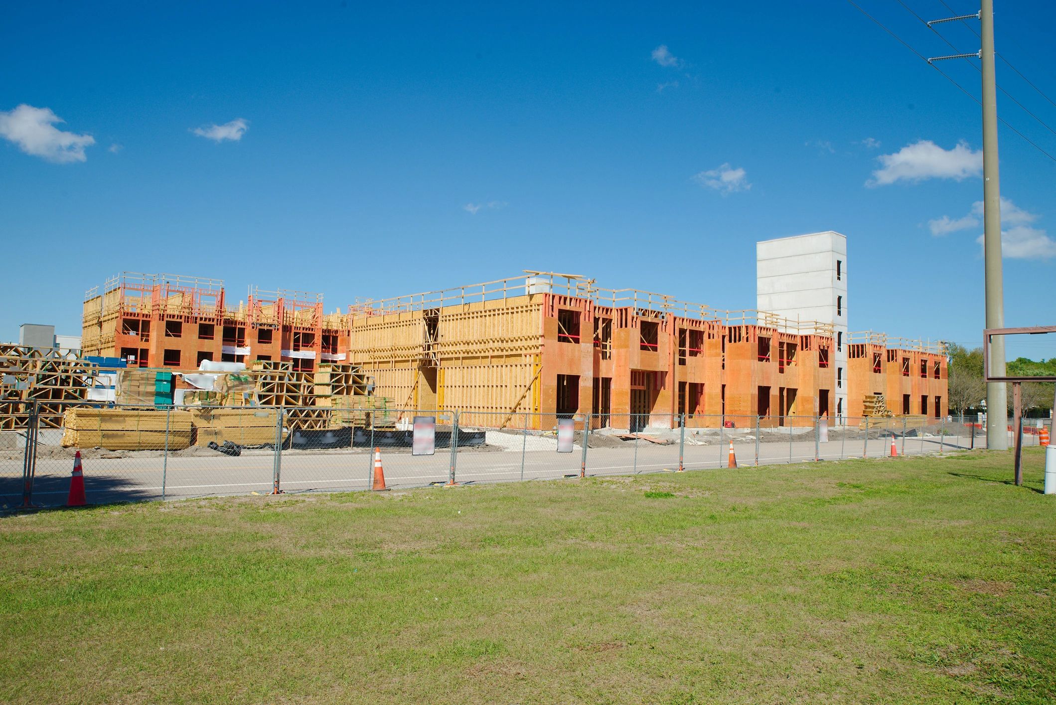 Construction cleanup site representing debris removal services